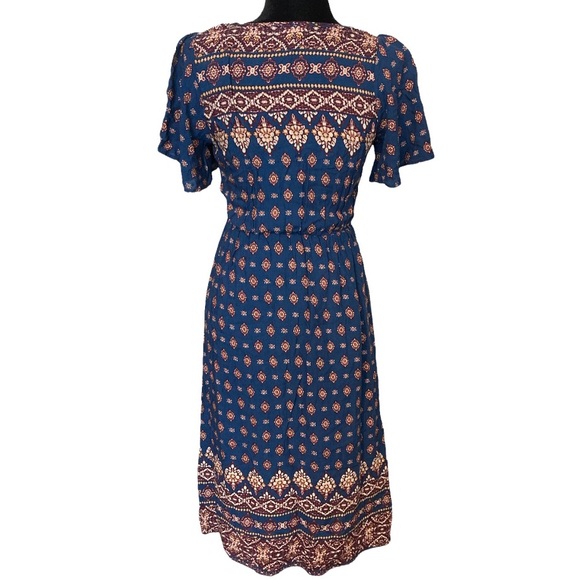 👗 citrus & lemon geometric pattern maxi dress small - Picture 2 of 4